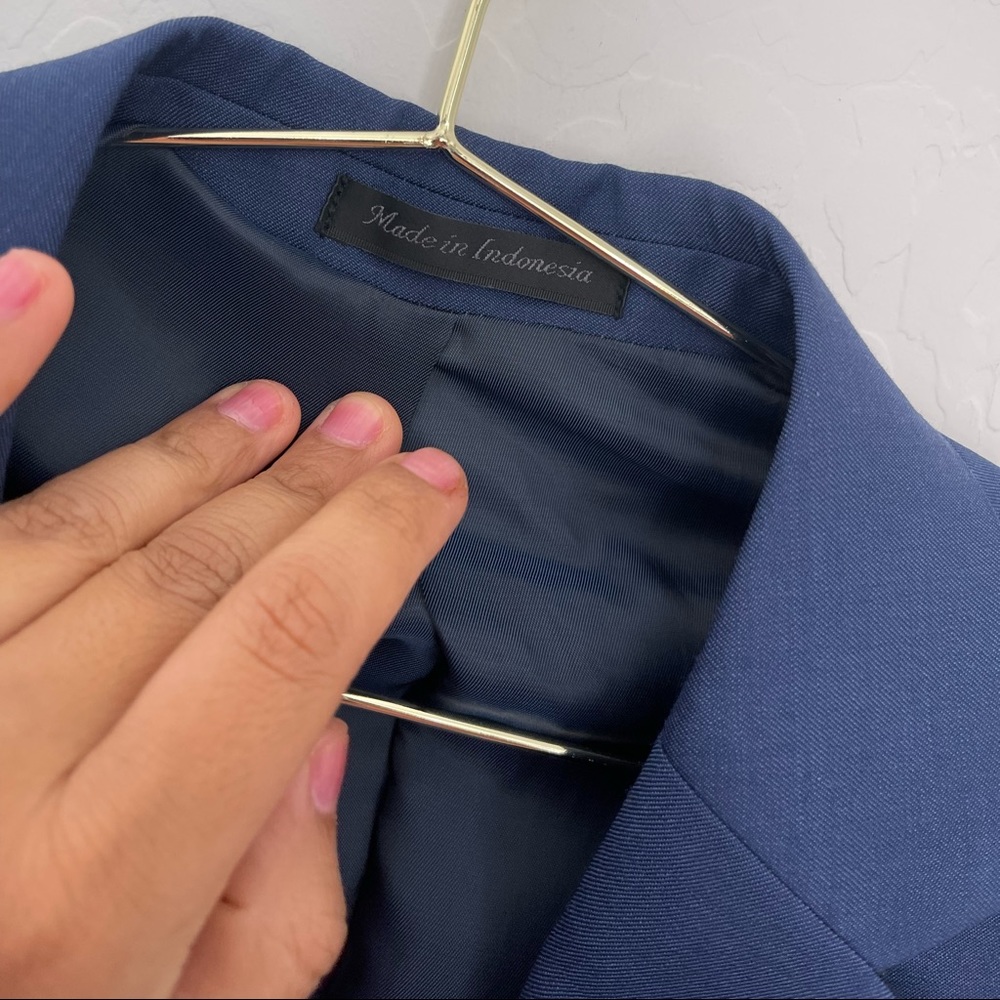 CALVIN KLEIN Men’s Solid Blue 100% Wool Suit Jacket Sz 38S NWOT - Picture 4 of 10